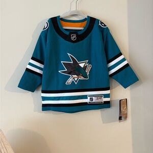 NHL SAN Jose Sharks NWT Teal Kids Hockey Jersey